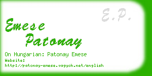 emese patonay business card